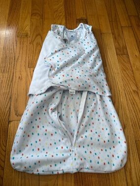 HALO White Sleepsack with Teal, Orange & Yellow Dot Print fleece